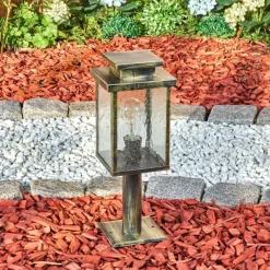 Lampes Dorées-hofstein Tieva Borne lumineuse, Eclairage de chemin Brun, Or, 1 lumière