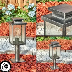 Lampes Vintages & Rétros-hofstein Tieva Borne lumineuse, Eclairage de chemin Noir, Argenté, 1 lumière