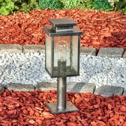 Lampes Vintages & Rétros-hofstein Tieva Borne lumineuse, Eclairage de chemin Noir, Argenté, 1 lumière