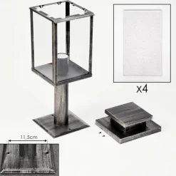 Lampes Vintages & Rétros-hofstein Tieva Borne lumineuse, Eclairage de chemin Noir, Argenté, 1 lumière