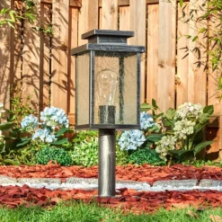 Lampes Vintages & Rétros-hofstein Tieva Borne lumineuse, Eclairage de chemin Noir, Argenté, 1 lumière