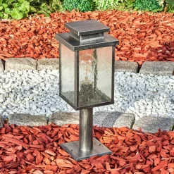 Lampes Vintages & Rétros-hofstein Tieva Borne lumineuse, Eclairage de chemin Noir, Argenté, 1 lumière