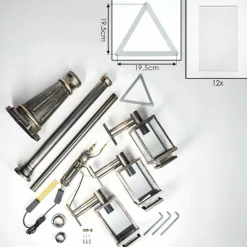 Lampes Dorées-hofstein Tieva Réverbère, Eclairage de chemin Brun, Or, 3 lumières