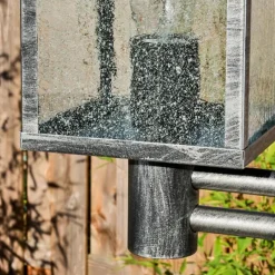 hofstein Tieva Réverbère, Eclairage de chemin Noir, Argenté, 3 lumières