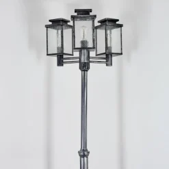 hofstein Tieva Réverbère, Eclairage de chemin Noir, Argenté, 3 lumières