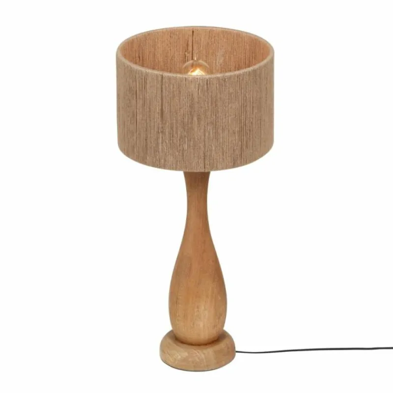 Lampes En Bois-Luminaires Trio TOBA Lampe à poser Bois clair, 1 lumière