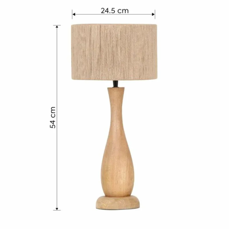 Lampes En Bois-Luminaires Trio TOBA Lampe à poser Bois clair, 1 lumière