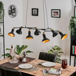 Lampes Dorées-hofstein Toftbyn Suspension Noir, 7 lumières