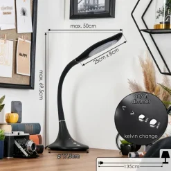 hofstein Toggerbo Lampe de bureau, Lampe à poser, Liseuse LED Noir, 1 lumière