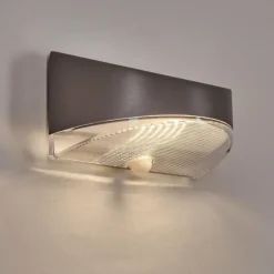 hofstein Tolerud Lampe murale d´extérieur LED Gris, Argenté, 1 lumière, Détecteur de mouvement
