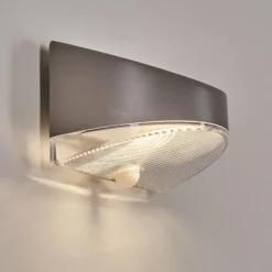 hofstein Tolerud Lampe murale d´extérieur LED Gris, Argenté, 1 lumière, Détecteur de mouvement