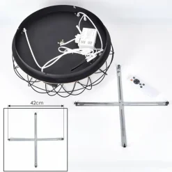 hofstein Tourais Plafonnier, Ventilateur de plafond lumineux LED Couleur bois, Noir, 4 lumières, Télécommandes