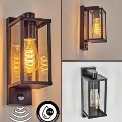 hofstein Tourega Lampe murale d´extérieur Noir, 1 lumière, Détecteur de mouvement