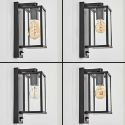 hofstein Tourega Lampe murale d´extérieur Noir, 1 lumière, Détecteur de mouvement