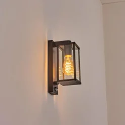 hofstein Tourega Lampe murale d´extérieur Noir, 1 lumière, Détecteur de mouvement