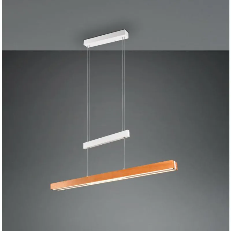 Lampes En Bois-Luminaires Trio Trajan Suspension LED Blanc, 1 lumière