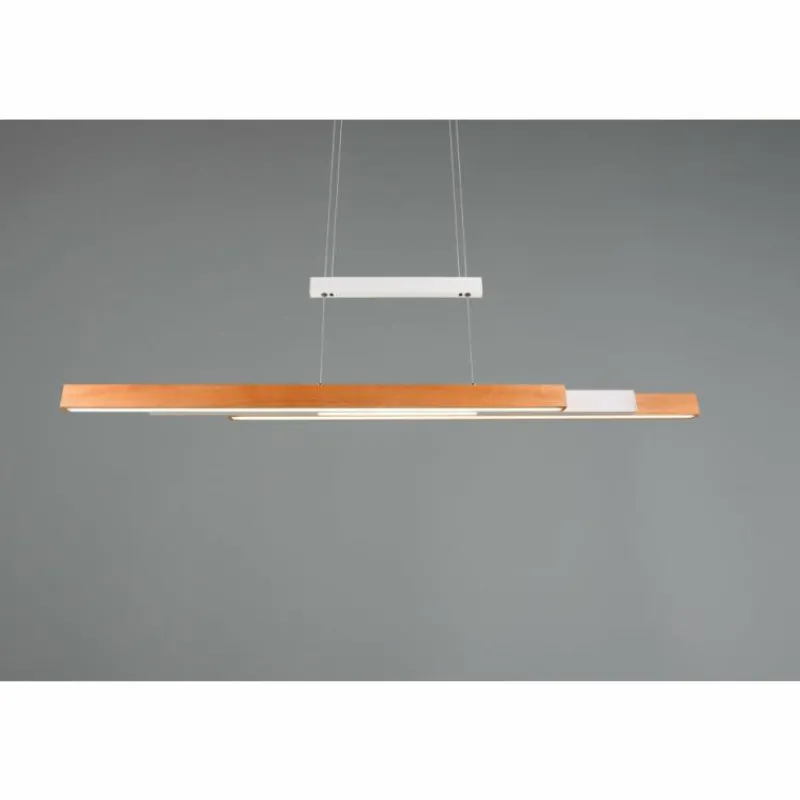 Lampes En Bois-Luminaires Trio Trajan Suspension LED Blanc, 1 lumière