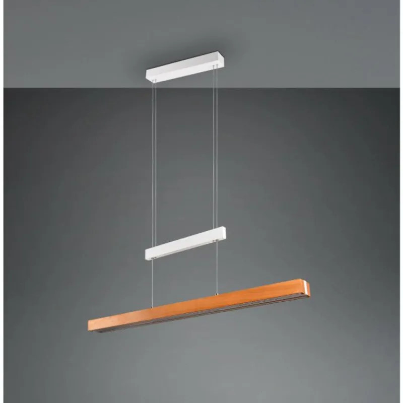 Lampes En Bois-Luminaires Trio Trajan Suspension LED Blanc, 1 lumière