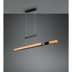 Lampes En Bois-Luminaires Trio Trajan Suspension LED Noir, 1 lumière