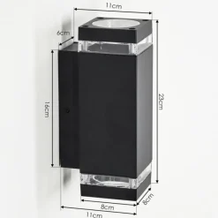 hofstein Travassos Lampe murale d´extérieur, Luminaire Up & Down Noir, 2 lumières