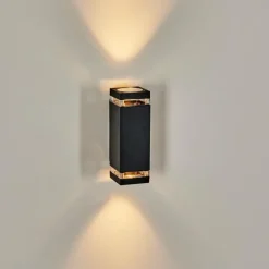 hofstein Travassos Lampe murale d´extérieur, Luminaire Up & Down Noir, 2 lumières