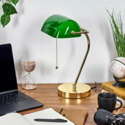 hofstein Tremoceira Lampe de banquier, Lampe de bureau, Lampe à poser Laiton, 1 lumière