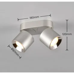 Luminaires Trio Trio GUAYANA Plafonnier Nickel mat, 2 lumières* Spots Et Projecteurs