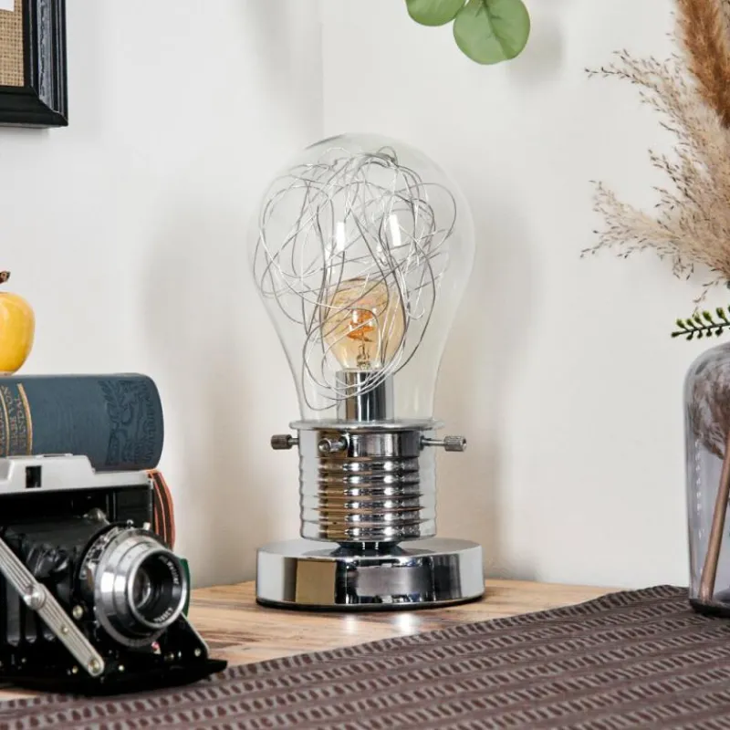 hofstein Tryan Lampe de bureau, Lampe à poser Chrome, 1 lumière