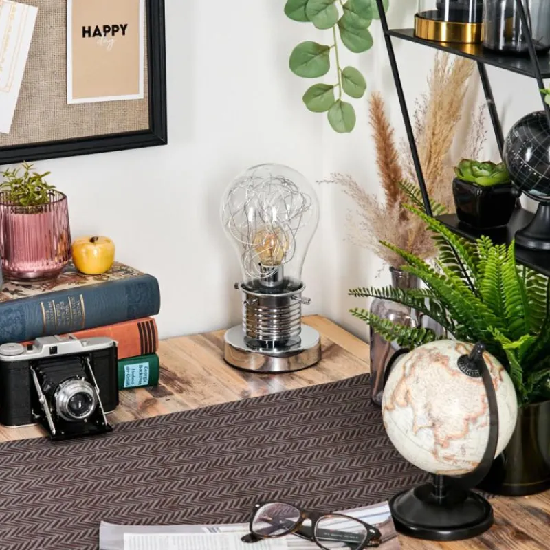 hofstein Tryan Lampe de bureau, Lampe à poser Chrome, 1 lumière