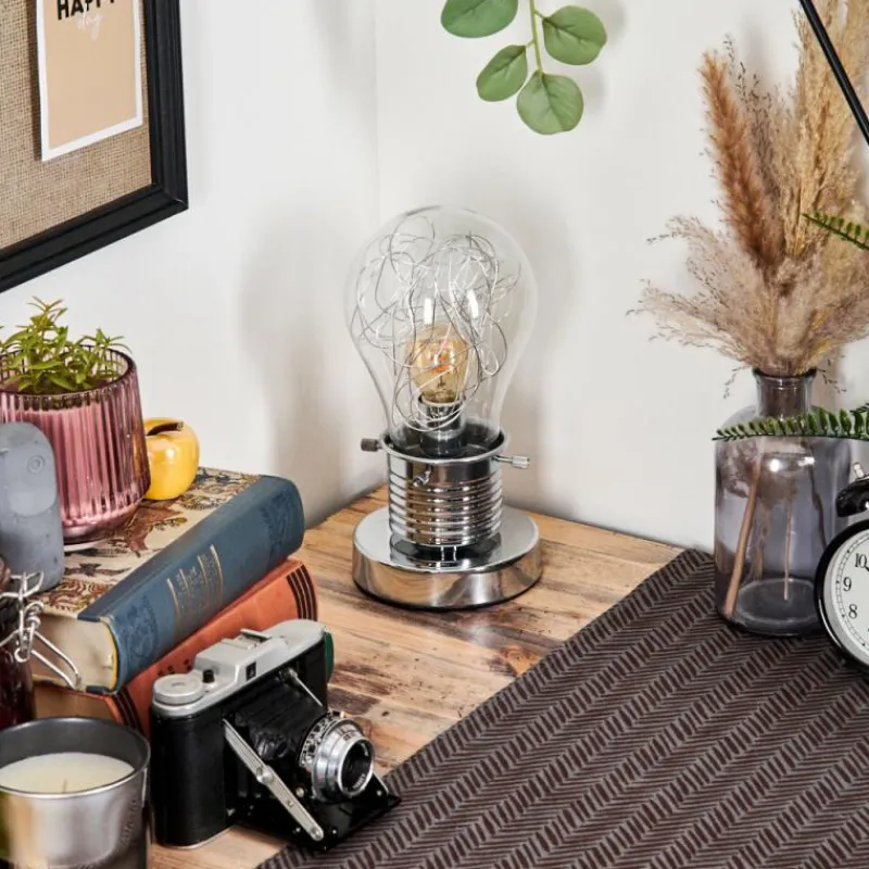 hofstein Tryan Lampe de bureau, Lampe à poser Chrome, 1 lumière