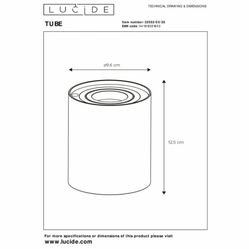 Luminaires Lucide TUBE Lampe à poser LED Noir, 1 lumière* Éclairage Led