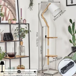 Lampes En Tissu-hofstein Tukchor Lampadaire Écru, Blanc, 1 lumière