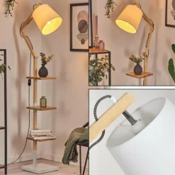 Lampes En Tissu-hofstein Tukchor Lampadaire Écru, Blanc, 1 lumière
