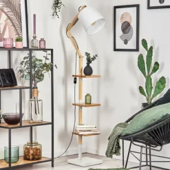 Lampes En Tissu-hofstein Tukchor Lampadaire Écru, Blanc, 1 lumière