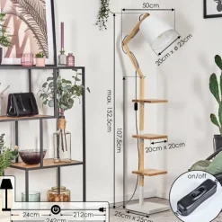 Lampes En Tissu-hofstein Tukchor Lampadaire Écru, Blanc, 1 lumière