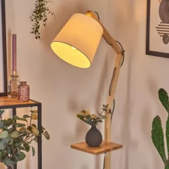 Lampes En Tissu-hofstein Tukchor Lampadaire Écru, Blanc, 1 lumière