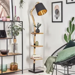 Lampes En Tissu-hofstein Tukchor Lampadaire Écru, Noir, 1 lumière