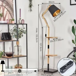 Lampes En Tissu-hofstein Tukchor Lampadaire Écru, Noir, 1 lumière