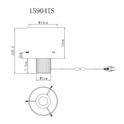 Suspension Verre Fumé-Luminaires Globo Lighting Tulivar Lampe à poser Gris, 1 lumière