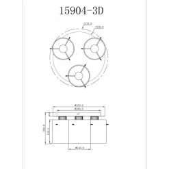 Suspension Verre Fumé-Luminaires Globo Lighting Tulivar Plafonnier Gris, 3 lumières