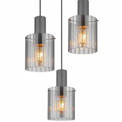 Suspension Verre Fumé-Luminaires Globo Lighting Tulivar Suspension Gris, 3 lumières