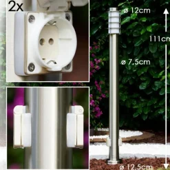 hofstein Tunes Eclairage de chemin Acier inoxydable, 1 lumière