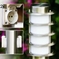 hofstein Tunes Eclairage de chemin Acier inoxydable, 1 lumière