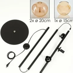 hofstein Tureby Lampadaire Ambre, 3 lumières