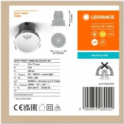 Luminaires Ledvance Twist Spot encastrable LED Blanc, 1 lumière* Luminaires Encastrés
