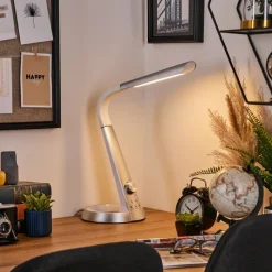 hofstein Tykby Lampe de bureau, Lampe à poser, Liseuse LED Argenté, Blanc, 1 lumière, Changeur de couleurs