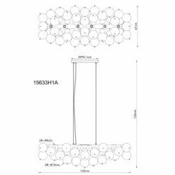 Luminaires Globo Lighting Udo Suspension Or, Noir, 6 lumières