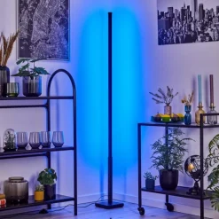 hofstein Uglestrup Lampadaire LED Noir, 1 lumière, Télécommandes, Changeur de couleurs