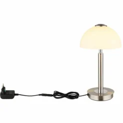 Luminaires Globo Lighting Uldin Lampe à poser LED Chrome, Nickel mat, 1 lumière