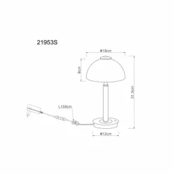 Suspension Verre Fumé-Luminaires Globo Lighting Uldin Lampe à poser LED Chrome, Noir, 1 lumière